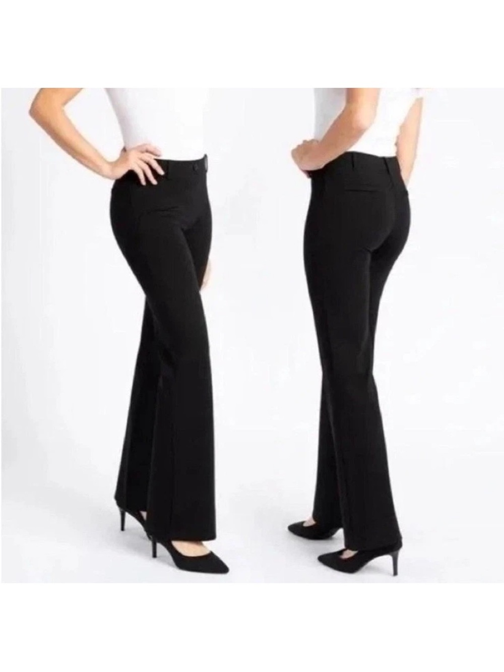 Betabrand Classic Dress Pant Yoga Pant Boot Cut Women's 2XL Black Stretch Office